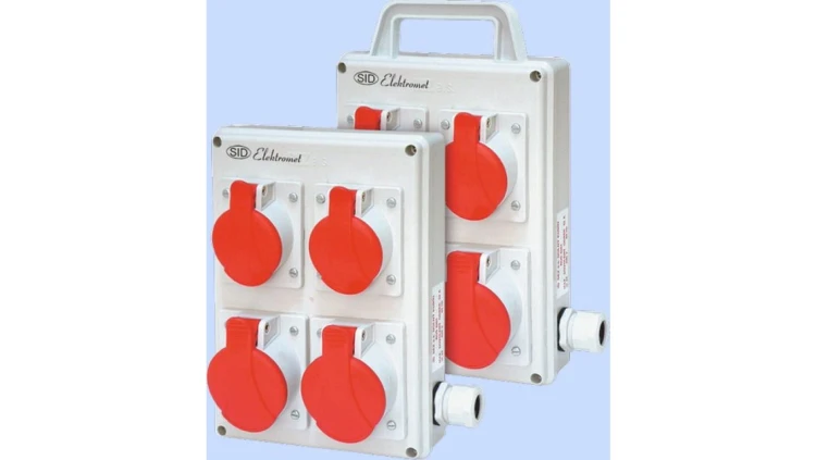 Rozdzielnica RSK-3 okablowana 2x16A 3P+N+Z 400V, 2x32A 3P+N+Z 400V IP44 940070