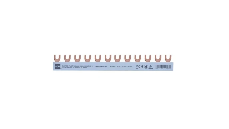 Szyna łączeniowa widełkowa 3-biegunowa 4x3/210mm, 10mm2 09443-00.