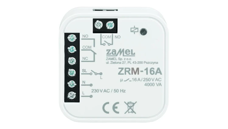 MODUŁ PRZEKAŹNIKA BEZPOTENCJAŁOWEGO, DOPUSZKOWY TYP: ZRM-16A