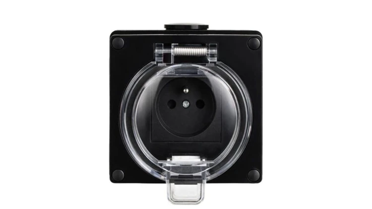 OYSTER IP66 gniazdo wtyczkowe w obudowie hermetycznej 16A/250V czarny 6185-09