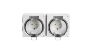 OYSTER IP66 2xgniazdo wtyczkowe w obudowie hermetycznej 16A/250V szary 6185-42