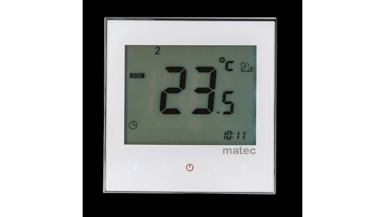 Regulator temperatury podtynkowy programowalny z ekranem dotykowym 5-45stopni IP20 biały RTD-02 MTC10000289-WUN
