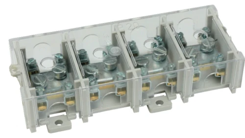 Odgałęźnik instalacyjny 4-torowy (1x25mm²/4x6mm²) LZ4*25/6P mocowanie do podłoża i TS 35, z pokrywą, szary 84171002
