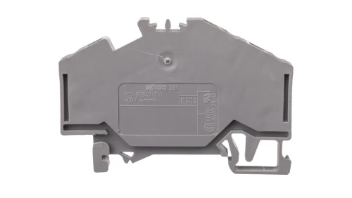 Złączka szynowa 3-przewodowa 4mm2 szara 281-631 /100szt./