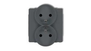 DECO Soft Gniazdo podwójne z/u do ramki grafitowy mat 28DGPRSO-2zp