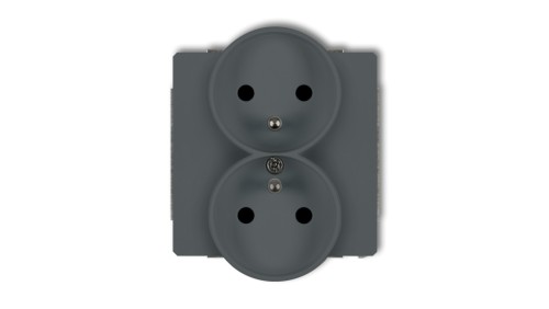 DECO Soft Gniazdo podwójne z/u do ramki grafitowy mat 28DGPRSO-2zp