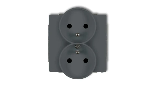 DECO Soft Gniazdo podwójne z/u do ramki grafitowy mat 28DGPRSO-2zp