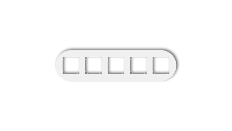 MINI Ramka uniwersalna pięciokrotna okrągła z tworzywa biały mat 25MRTO-5