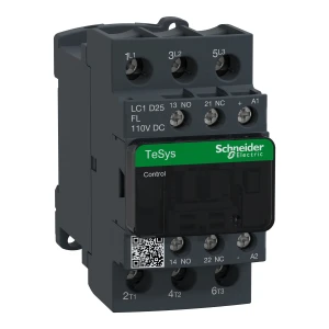 TeSys Deca Stycznik mocy I= 25A AC-3 styki pomocniczy 1R + 1Z napięcie cewki 110 V DC LC1D25FL