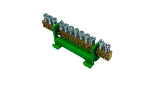 Listwa zaciskowa uziemiająca PE12 kolor zielony 12x16mm² MAD0012G33