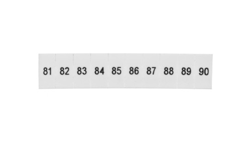 Oznacznik do złącz szynowych, opisówka ZB 5 numerowana od 81-90 kolor biały /10szt./