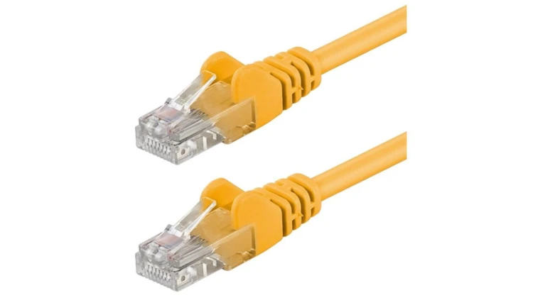 Patchcord Cat6 UTP 100 CU żółty /0,3 m/