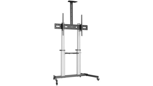 Stojak mobilny TV/LCD 60-100 80kg regulowany 2 półki aluminiowy