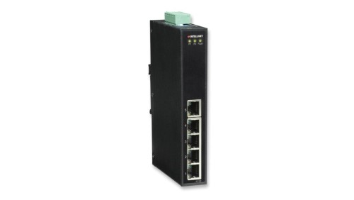 Switch 5x RJ45 10/100 przemysłowy IP30, metalowy, na szynę DIN