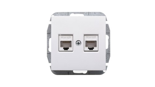 Sentia Gniazdo komputerowe podwójne RJ45 kat.5e białe 1449-10