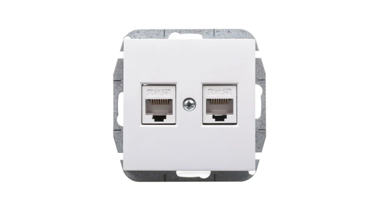 Sentia Gniazdo komputerowe podwójne RJ45 kat.5e białe 1449-10