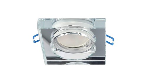 Punktowa oprawa sufitowa wpuszczana CRYSTAL Grande Silver IP20 kwadratowa szkło srebrna EDO777132 EDO
