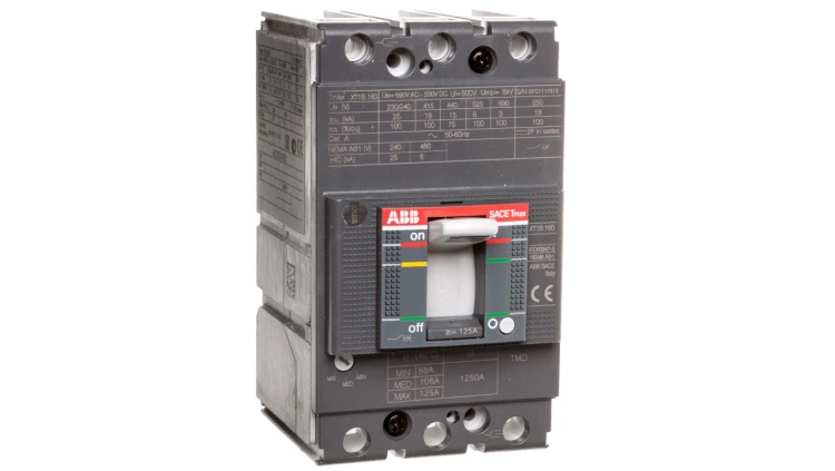 Wyłącznik mocy 3P 125A 18kA XT1B 160 z wyzwalaczem TMD 125-1250 3p F F 1SDA066808R1