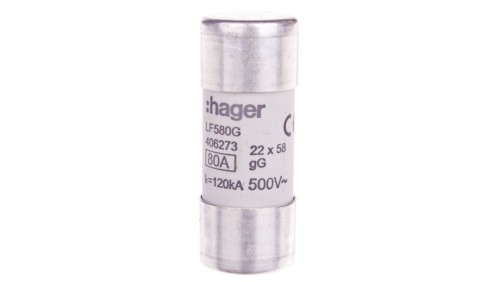 Wkładka bezpiecznikowa BiWtz cylindryczna 22x58mm 80A gG C 8532 LF580G