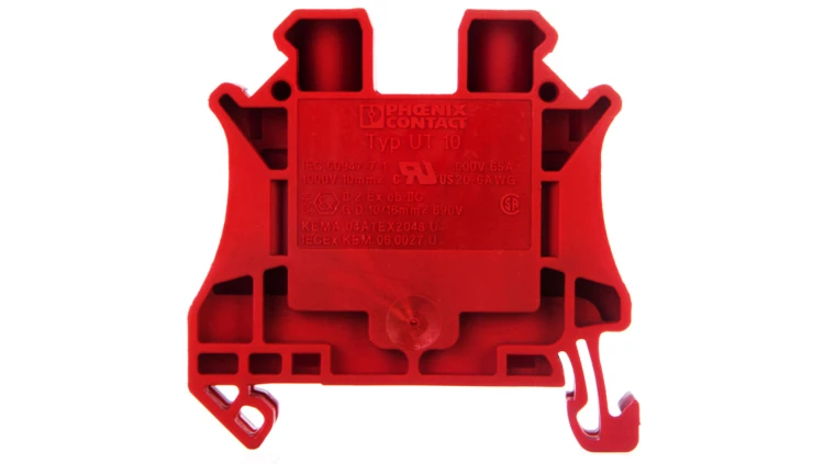 Złączka szynowa przepustowe 2-przewodowa 10mm2 czerwona Ex UT 10 RD 3046304 /50szt./