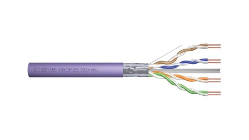 Kabel instalacyjny DIGITUS kat.6, F/UTP, B2ca, AWG 23/1, LSOH, 100m, fioletowy DK-1626-VH-1