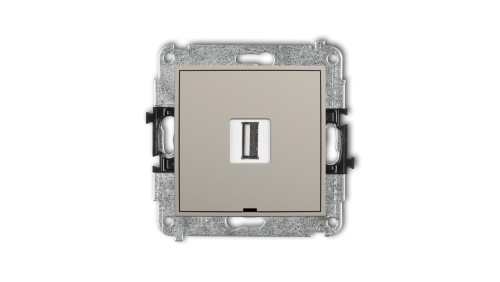 ICON Mechanizm gniazda pojedynczego USB A-A 2.0, bez pola opisowego taupe 60IGUSBBO-1