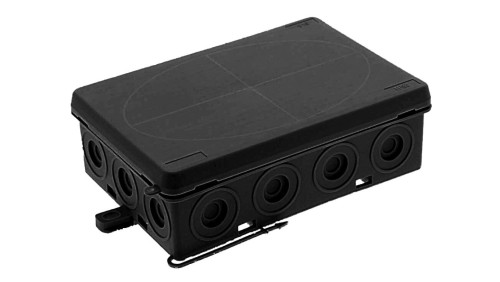 Puszka hermetyczna n/t E14 125X85X43mm pusta IP55 bezhalogenowa czarny 0299-02