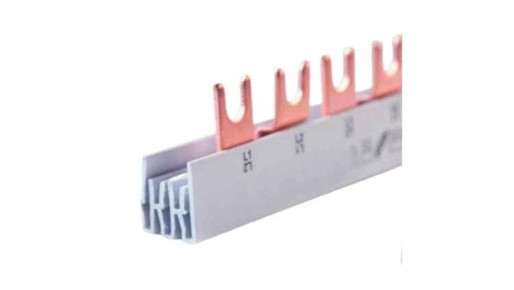 Szyna łączeniowa widełkowa MCB, 2-polowa, przekrój 16 mm², typ L, długość 56 modułów MEF25616A00