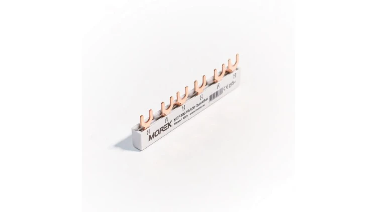 Szyna łączeniowa widełkowa QuickBar, 3-polowa, przekrój 10mm², typ E, długość 6 modułów MEF30610A00