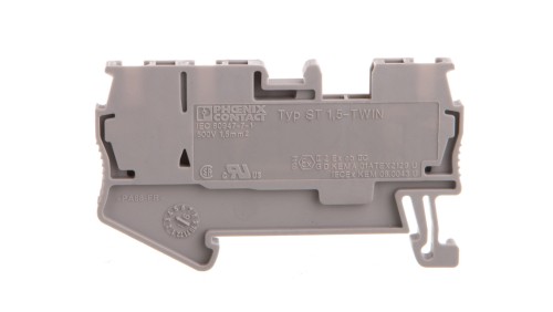 Złączka szynowa 3-przewodowa 0,08-1,5mm2 szara ST 1,5-TWIN 3031128 /50szt./