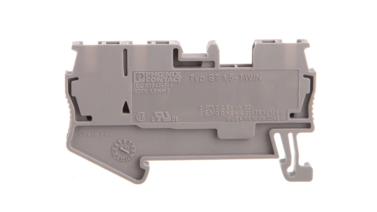 Złączka szynowa 3-przewodowa 0,08-1,5mm2 szara ST 1,5-TWIN 3031128 /50szt./